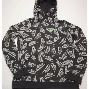 Nike Allover Print Club Fleece Hoodie Medium